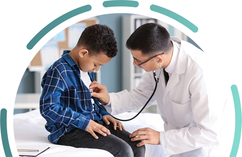 Doctor giving a child a checkup